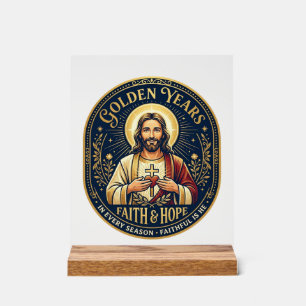 Jesus Retirement Vintage Shirt Christian Acrylic Sign