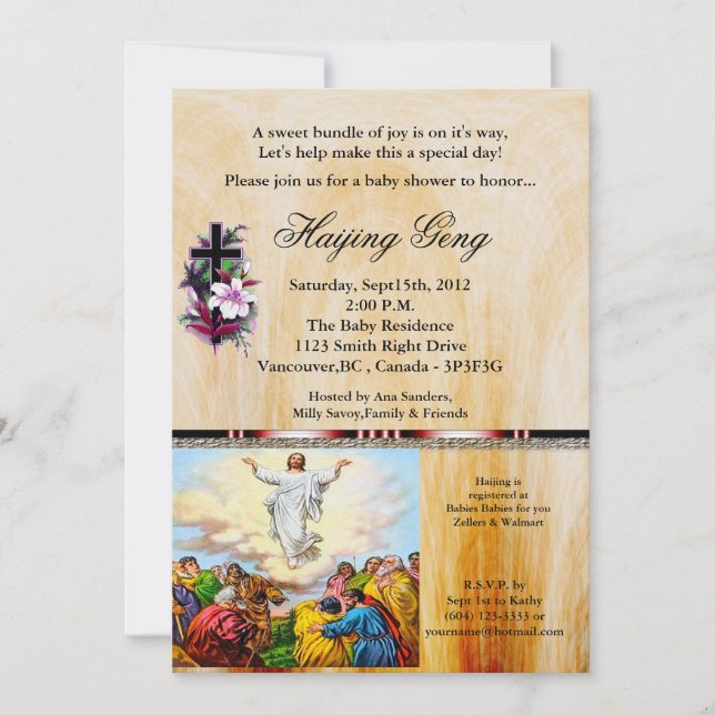 Jésus revient au Père Baby shower Invitation (Devant)