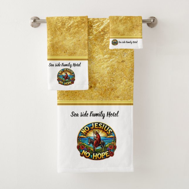 Jesus' Ride: Symbol of Eternal Hope  Bath Towel Set (Insitu)
