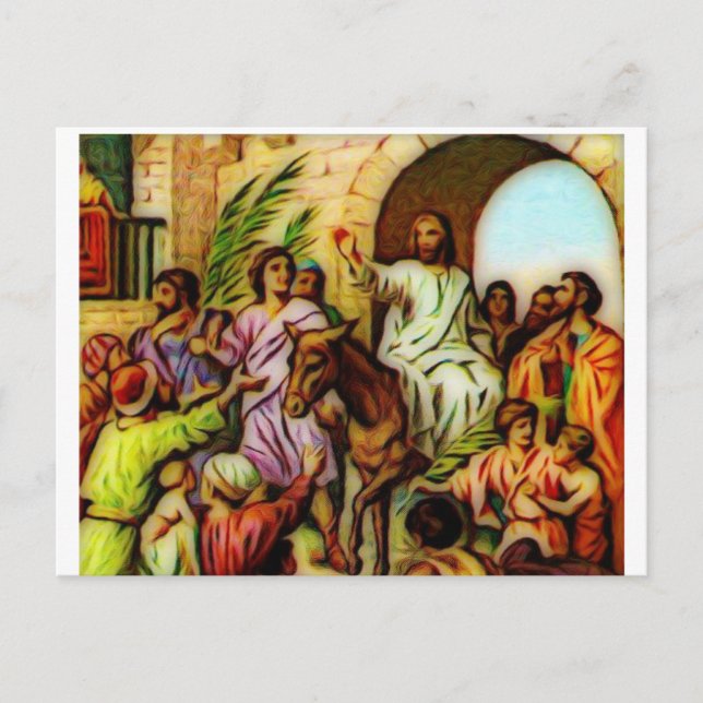 Jesus Rides the Donkey into Jerusalem Postcard (Front)