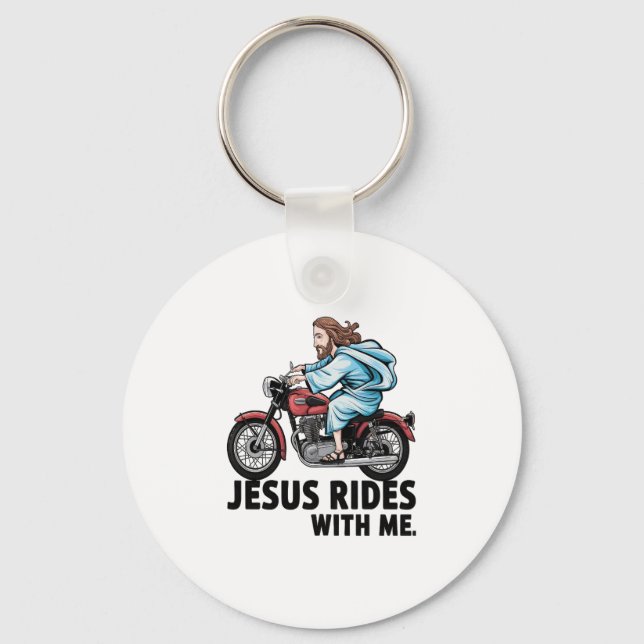 Jesus Rides with Me Keychain (Front)