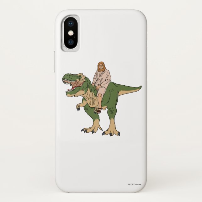 Jesus Riding T-Rex Case-Mate iPhone Case (Back)