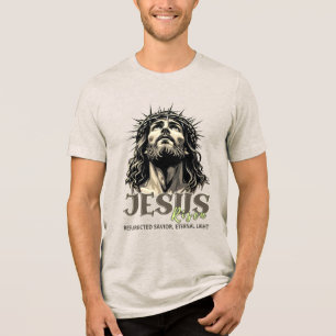 Jesus Risen - Jesus Christ Artistic Tri-Blend Shirt