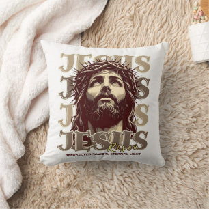 Jesus Risen - Jesus Christ Artistic White Throw Pillow