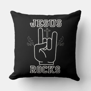 Jesus Rocks Biblical Festival Throw Pillow