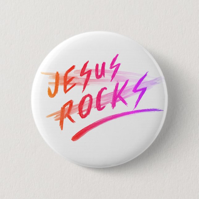 Jesus Rocks Button (Front)