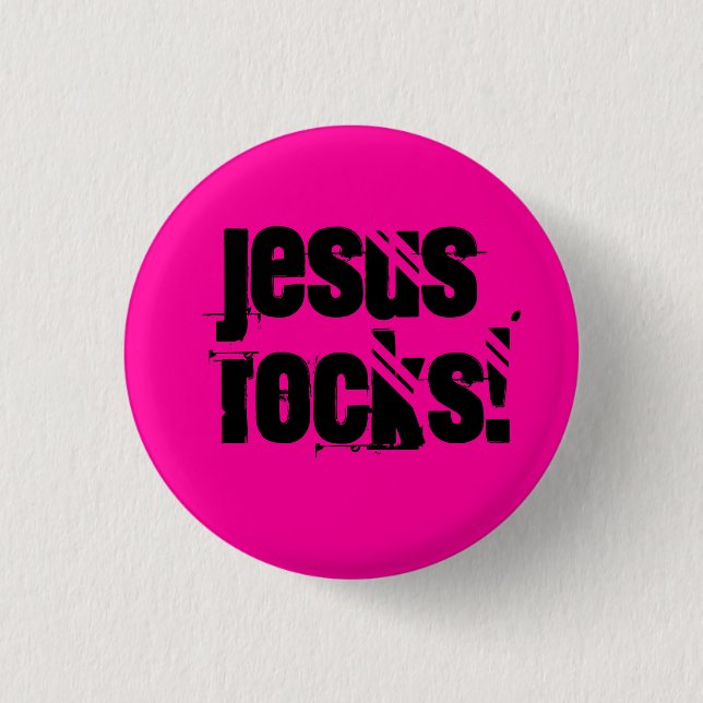 Jesus Rocks! - Customized 1 Inch Round Button (Front)