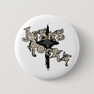 Jesus Rockz Christian 2 Inch Round Button