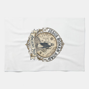 Jesus Roman Road Ancient Map Jesus Roman Road Anci Kitchen Towel