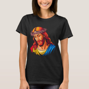 Jesus Rtrait Art Christian Religious  T-Shirt