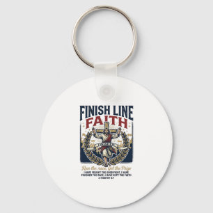 Jesus Running Marathon Vintage Shirt Christian Gra Keychain