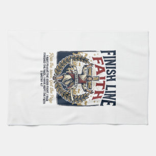 Jesus Running Marathon Vintage Shirt Christian Gra Kitchen Towel