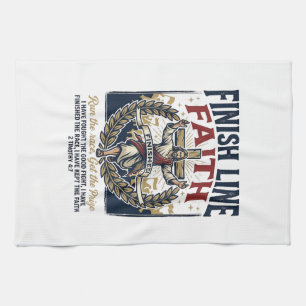 Jesus Running Marathon Vintage Shirt Christian Gra Kitchen Towel