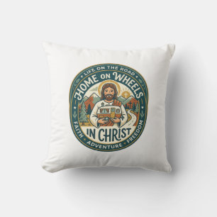 Jesus RV Camper Life Vintage Shirt Christian Graph Throw Pillow