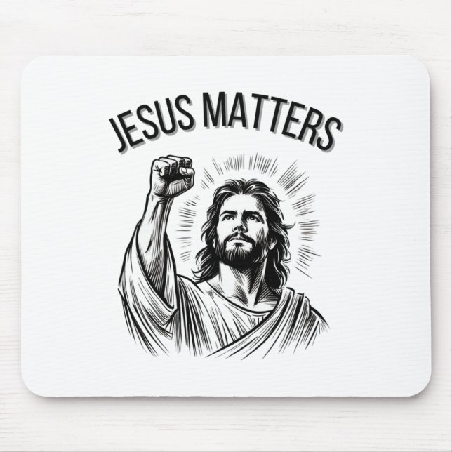 Jesus S Sticker  Mouse Pad (Front)