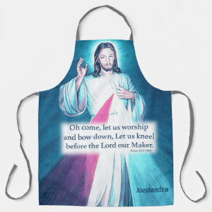 Jesus Sacered Shining Heart Personalized Apron
