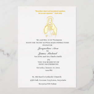 Jésus Sacré Coeur Catholique Foil Invitation