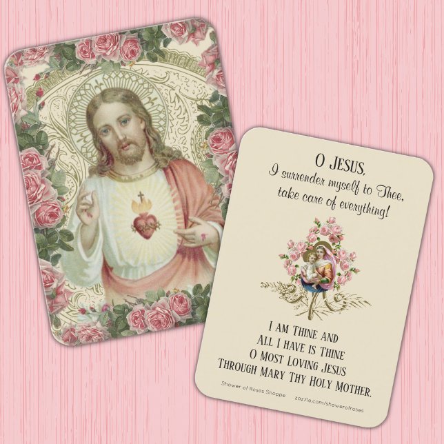 Jesus Sacred Heart Virgin Mary Prayer Place Card (Creator Uploaded)