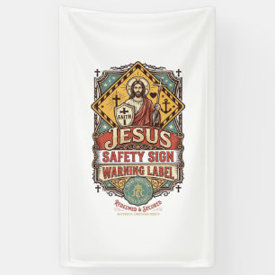 Jesus Safety Sign Warning Label Jesus Safety Sign