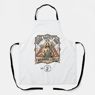 Jesus Safety Sign Warning Label Jesus Safety Sign Apron