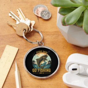 Jesus Said Go Fishing Luke 5 4 Keychain