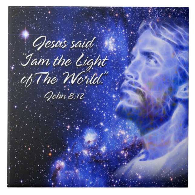 Jesus said " I am the light of-the world" Tiles (Front)