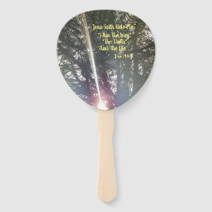 Jesus Saith Unto Me, "I Am The Way, Truth, Life" Hand Fan