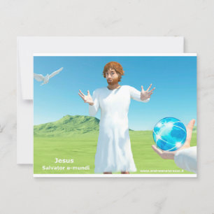 Jesus Salavator e - mundi   Postcard