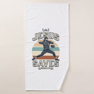 Jesus Sauve Baseball Vintage Chrétien Vecteur Desi