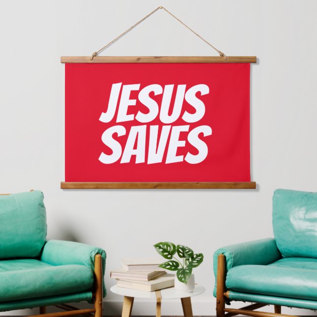 Jésus Sauve Christian Suspendu Décor Tapisserie (Salon)