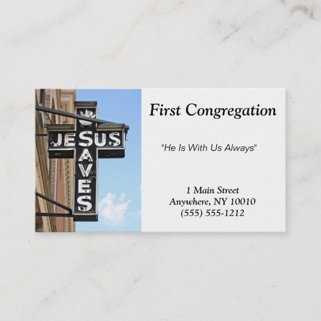 Jésus sauve le Carte de visite (Devant)
