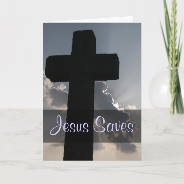 Jesus saved me 1 Timothy 1-15:16 Holiday Card (Front)