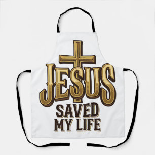 Jesus Saved My Life Cross Vintage Apron