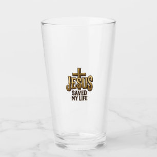 Jesus Saved My Life Cross Vintage Glass