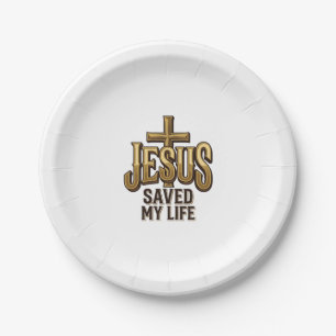 Jesus Saved My Life Cross Vintage Paper Plate