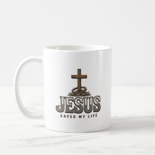 Jesus Saved My Life Vintage Engraving Christian De Coffee Mug