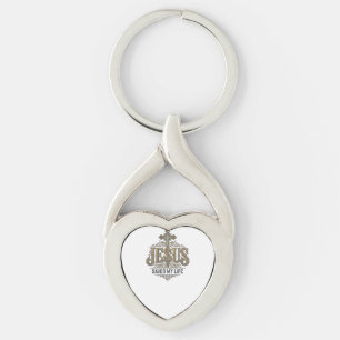 Jesus Saved My Life Vintage Engraving Christian Sh Keychain