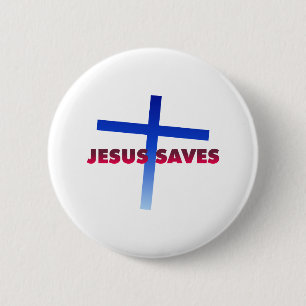 Jesus Saves 2 Inch Round Button