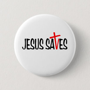Jesus Saves 2 Inch Round Button