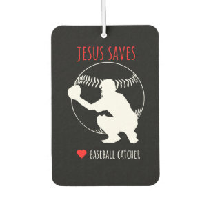 Jesus Saves Baseball Catcher Funny Sports Lover Air Freshener