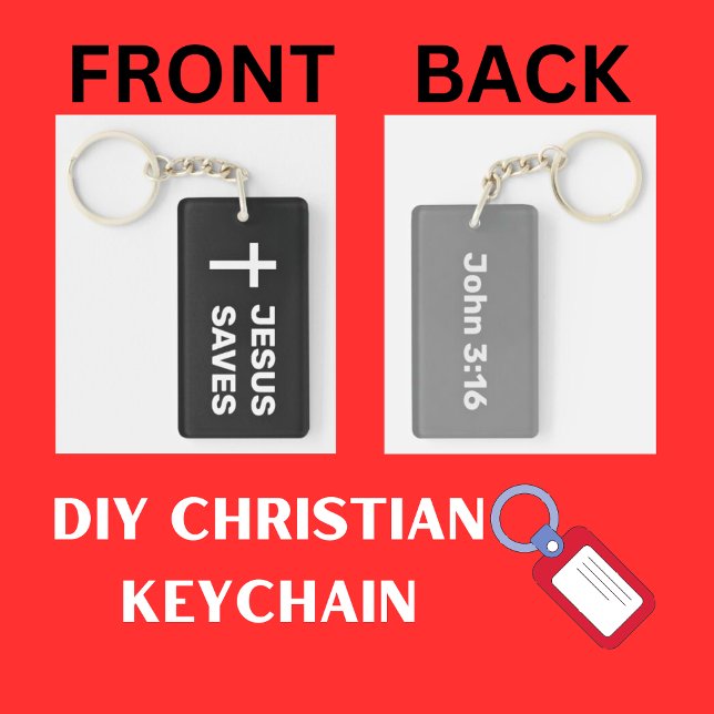 Jesus Saves Black Christian Cross   Keychain (Creator Uploaded)