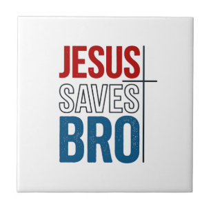 Jesus Saves Bro Christian Typography T-Shirt Desig Tile