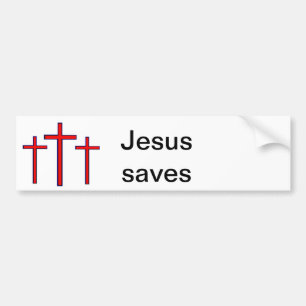 Jesus saves bumper sticker