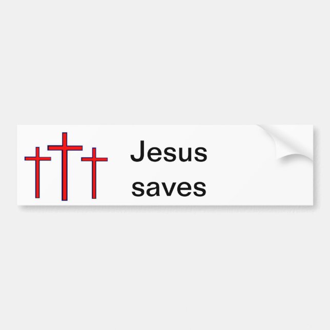 Jesus saves bumper sticker (Front)