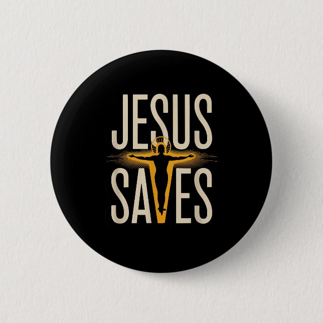 Jesus Saves Christian Faith Devotion Believer  2 Inch Round Button (Front)