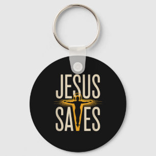 Jesus Saves Christian Faith Devotion Believer Keychain
