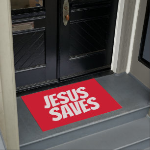 Jesus Saves Christian Front Doormat
