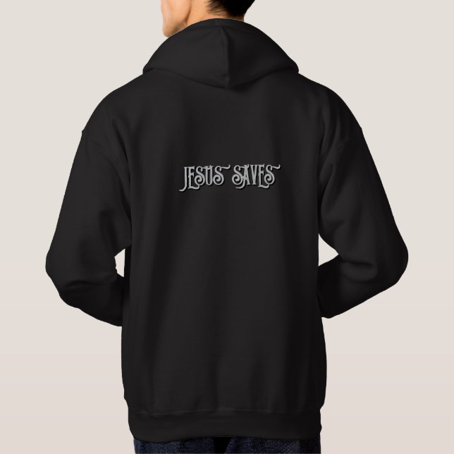 ‘Jesus Saves’ Christian Quote  Hoodie (Back)