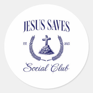 Jesus Saves Christian Women  Classic Round Sticker