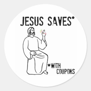 Jesus Saves Classic Round Sticker